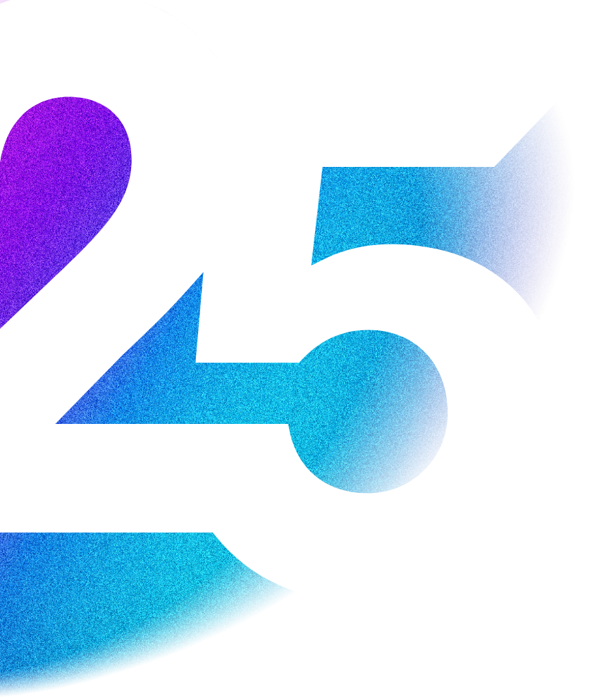 stylized graphic of a 25